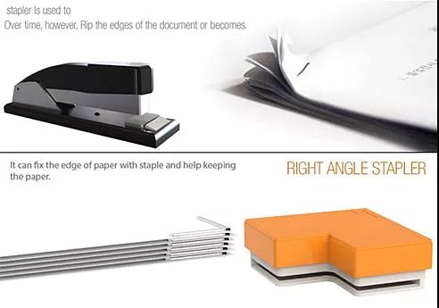 TRIZ設(shè)計：給你的辦公室?guī)硪环輼啡ぃ?/></p><p><br/></p><p>這個設(shè)計實際上是對原訂書機的重新設(shè)計。從現(xiàn)有設(shè)計的矛盾出發(fā)，設(shè)計師顯然設(shè)計出了理想的模式，那就是讓裝訂材料成為一件輕松嚴謹?shù)氖虑椤?/p><p><br/></p><p>他的設(shè)計采用直角釘，可以很好地避免文件邊角之間的矛盾，對癥下藥。但是直角釘有很多缺點，比如紙張?zhí)?，放不進盒子里；比如缺乏人體工程學(xué)系統(tǒng)。</p><p><br/></p><p>作為老式訂書機，它最大的特點就是運用杠桿原理，使得裝訂非常容易，文件厚度可以很厚。</p><p><br/></p><p>但是，這個設(shè)計，從外面看，真的很搶眼，好像是一種新的思維方式。但是，前期投入在實際操作過程中存在很大缺陷。其缺陷表現(xiàn)在對研究的疏忽，這可能是他對同類產(chǎn)品的無知。</p><p><br/></p><p>設(shè)計師只注重矛盾的解決，而是自身設(shè)計的優(yōu)勢。我覺得這個醒目的設(shè)計，在解決矛盾的同時，又回到了沒有訂書機的時代。應(yīng)該說是一種倒退。</p><p><br/></p><p>這個設(shè)計，我覺得是TRIZ理論前期投入不足的一個例子。我們的設(shè)計應(yīng)該來源于生活，最終回歸生活。而不是偶然的成功，意味著設(shè)計的完成，應(yīng)該考慮的更廣泛，設(shè)計過程是通過解決矛盾而誕生的。但是在化解矛盾的同時，更不可避免的是會有新的矛盾存在，所以權(quán)衡利弊之后一定要把矛盾降到最低，而這種切割就是成功的切割。</p><p><br/></p></div>
        <div   id=